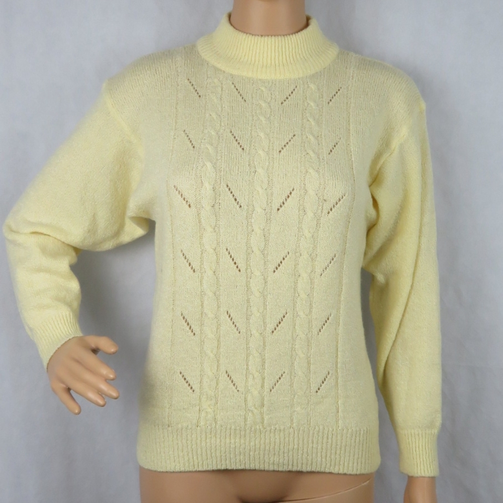 Pastel Yellow Sweater Vintage 12 Grandma Cute